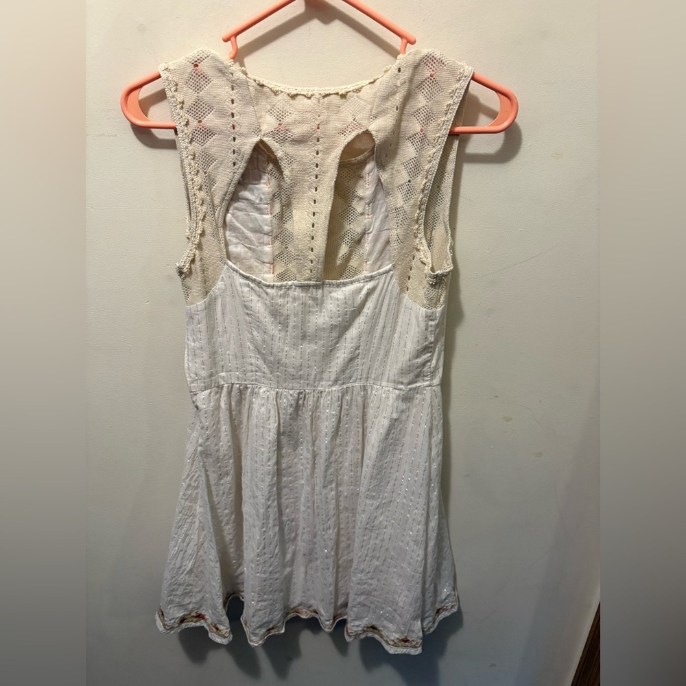 Free People Water Lily mirror mini dress crochet size 2 lined - Picture 7 of 11